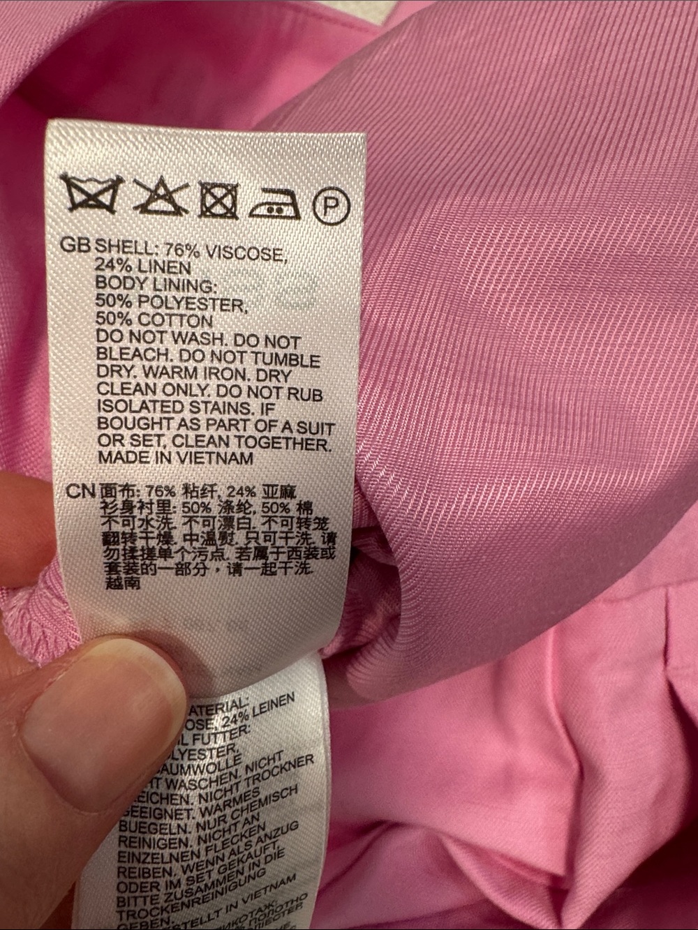 Reiss NWOT Raine Pleated Wide Leg Pants Pink Size 6 - Picture 12 of 12